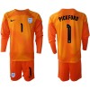 Maglia da Calcio Portiere a Maniche Lunghe Inghilterra Orange PICKFORD 1 Mondiali 2022 per Bambino